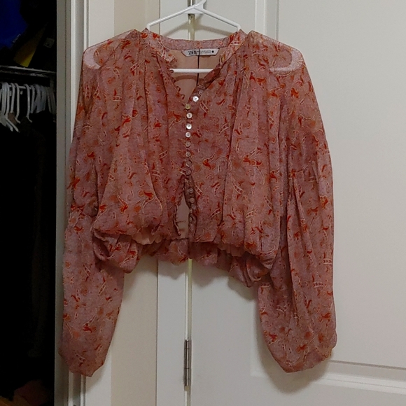 Zara cropped blouse sx. - Picture 1 of 4